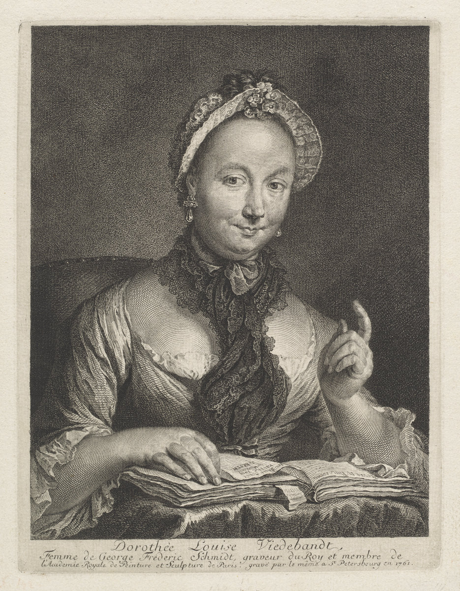 Dorothée Louise Viedebandt (The Artist's Wife) by Georg Friedrich Schmidt (German, 1712 - 1775), 16X12"(A3)Poster Print
