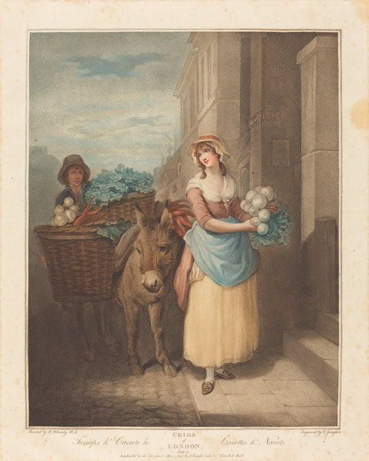 Turnips and Carrots Ho by Thomas Gaugain after Francis Wheatley (British, 1748 - 1812 or before), 16X12"(A3)Poster Print
