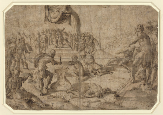 late 16th century by Netherlandish 16th Century (Sacrifice Scene (Gaius Mucius Scaevola?)), 16X12"(A3)Poster Print