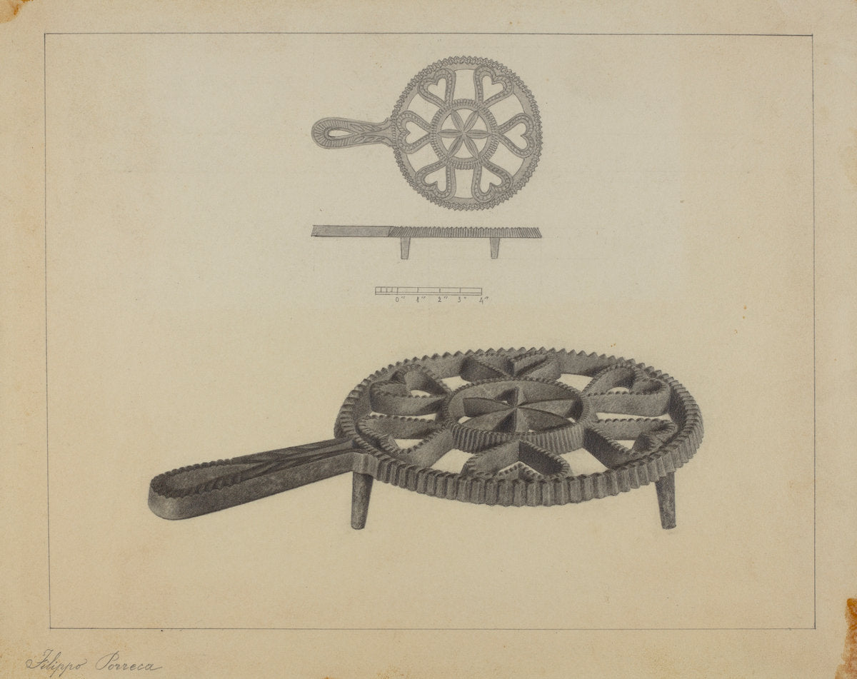 Pa. German Flat-iron Stand by Filippo Porreca (American, active c. 1935), 16X12"(A3)Poster Print