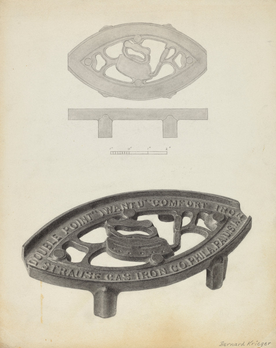 Flat Iron Holder by Bernard Krieger (American, active c. 1935), 16X12"(A3)Poster Print