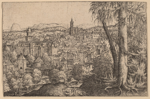 View of Steyr on Enns by Hanns Lautensack (German, 1524 - 1561/1566), 16X12"(A3)Poster Print