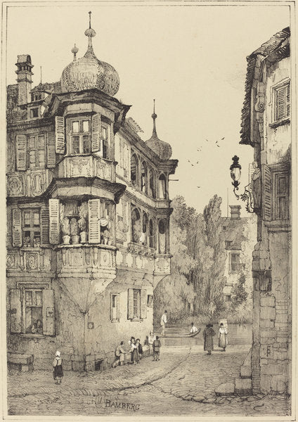 Bamberg by Samuel Prout (British, 1783 - 1852), 16X12"(A3)Poster Print