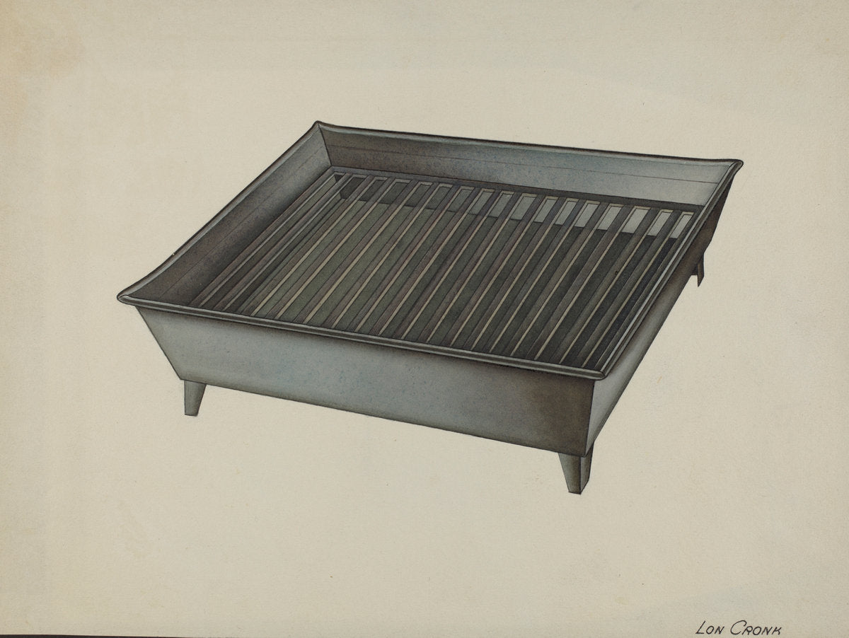 Shaker Tin Dish Drainer by Lon Cronk (American, active c. 1935), 16X12"(A3)Poster Print