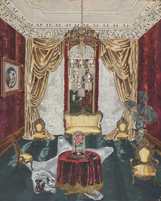 Townhouse Parlor, 1869 by Perkins Harnly (American, 1901 - 1986), 16X12"(A3)Poster Print
