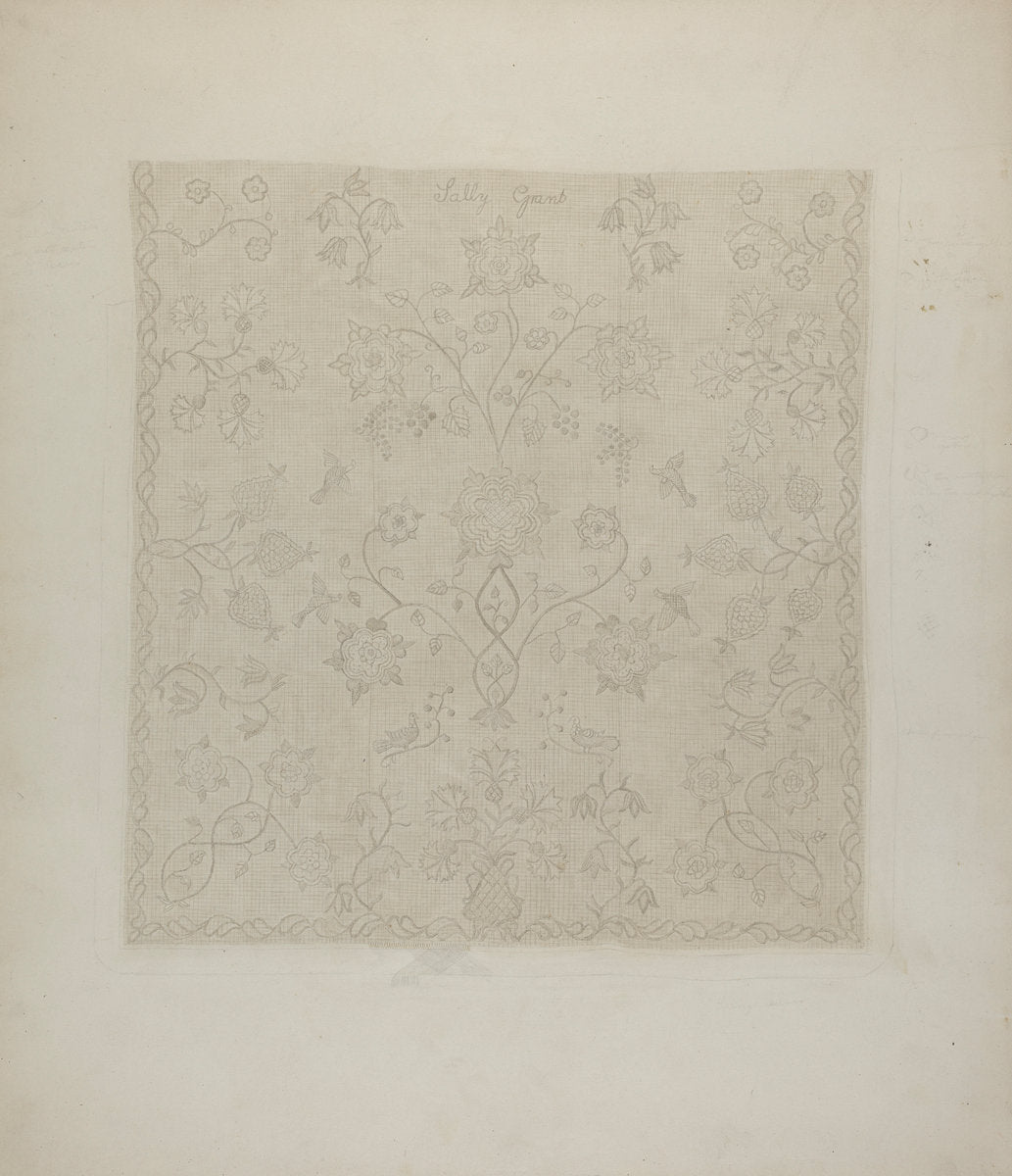 Coverlet by Suzanne Roy and Arlene Perkins (American, active c. 1935), 16X12"(A3)Poster Print