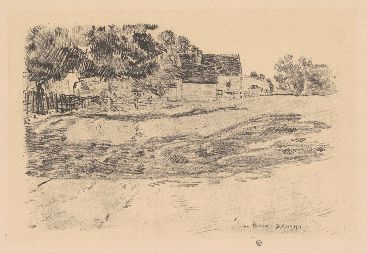 Afternoon Shadows by Childe Hassam (American, 1859 - 1935), 16X12"(A3)Poster Print