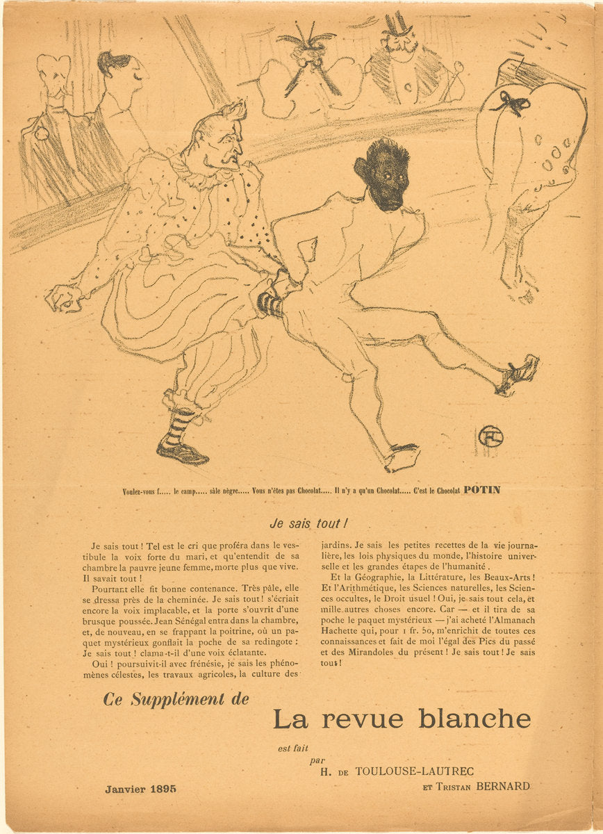 Footit and Chocolat (Footit et Chocolat) [left recto] by Henri de Toulouse-Lautrec (French, 1864 - 1901), 16X12"(A3)Poster Print