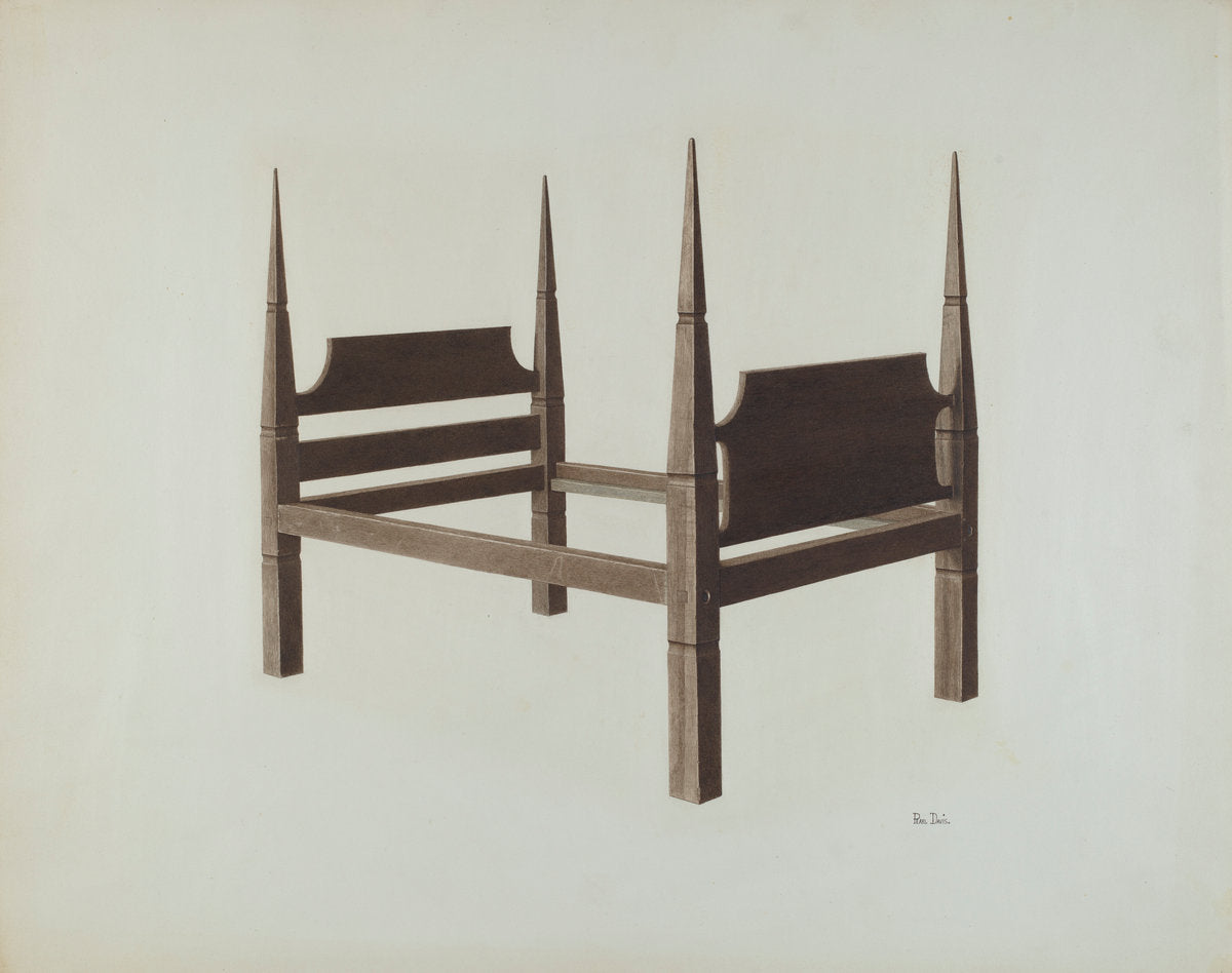 Bed by Pearl Davis (American, active c. 1935), 16X12"(A3)Poster Print