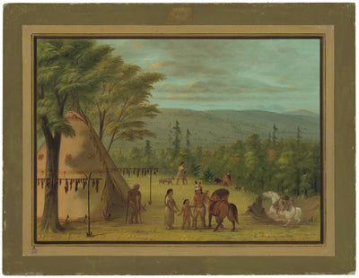 The Cheyenne Brothers Starting on Their Fall Hunt by George Catlin (American, 1796 - 1872), 16X12"(A3)Poster Print