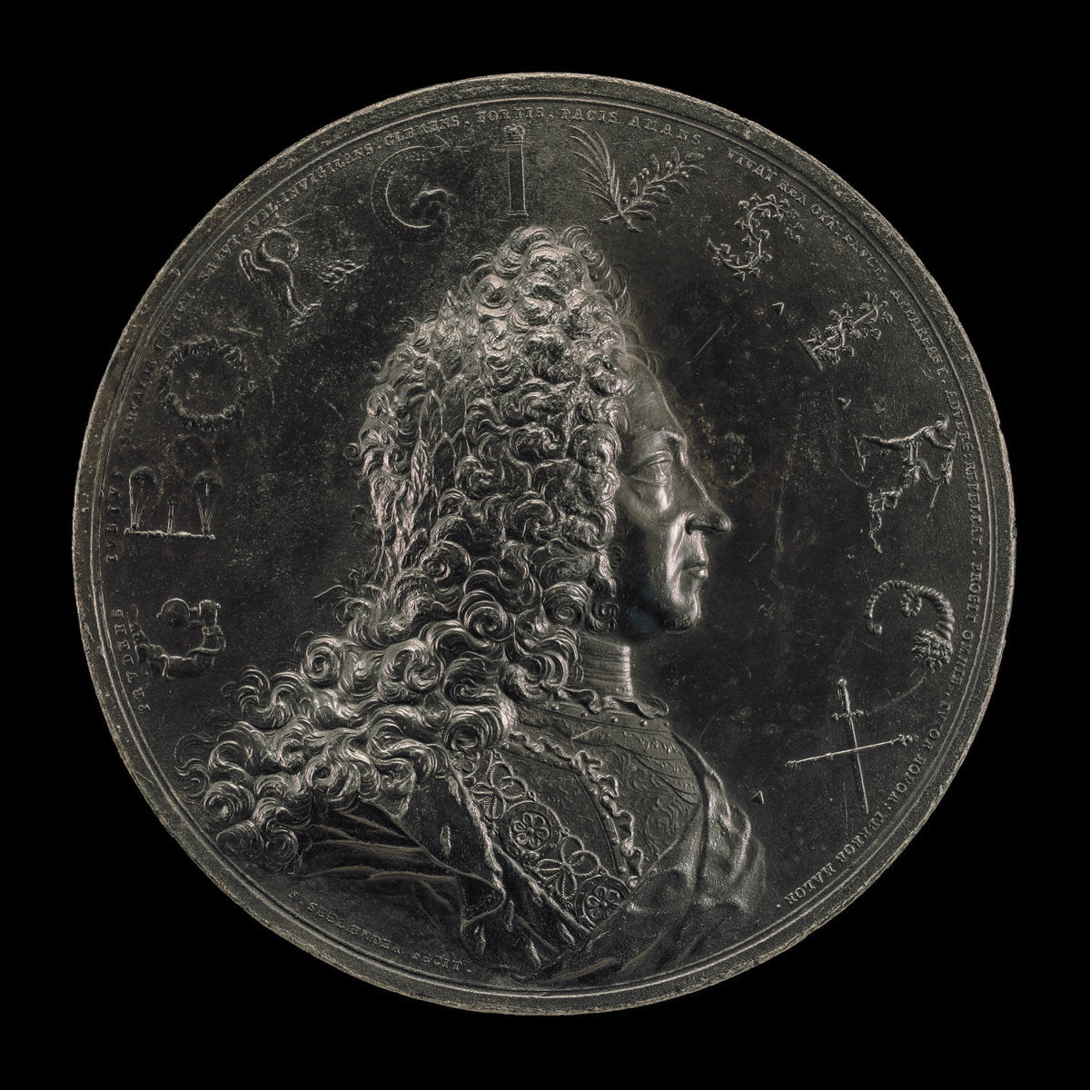 Coronation of George I, 1660-1727, King of England 1714 [obverse] by Nicolaus Seeländer (German, active first half 18th century), 16X12"(A3)Poster Print