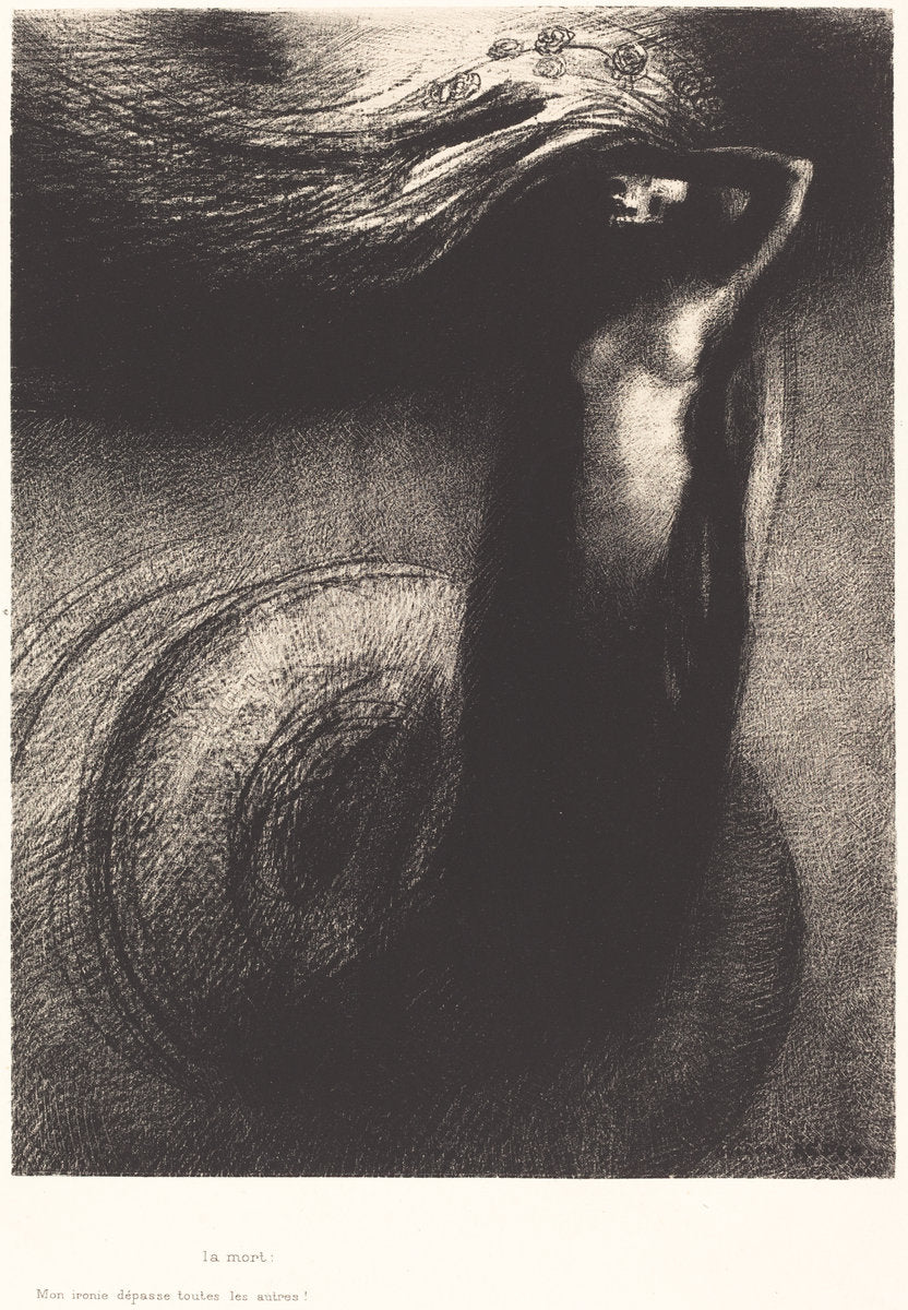 La Mort: Mon ironie depasse toutes les autres! (Death: My iron surpasses all others!) by Odilon Redon (French, 1840 - 1916), 16X12"(A3)Poster Print