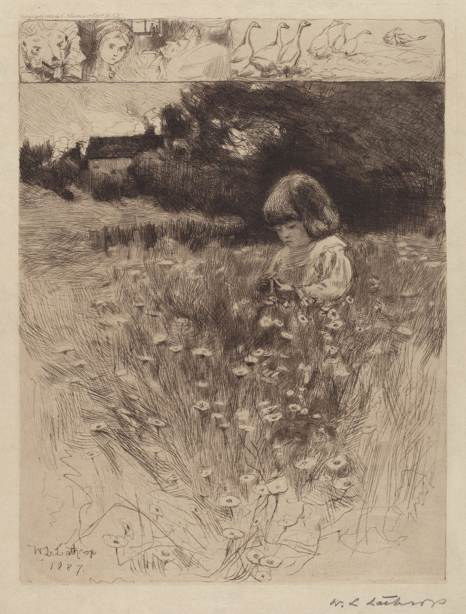 Little Red Riding Hood by William Langson Lathrop (American, 1859 - 1938), 16X12"(A3)Poster Print