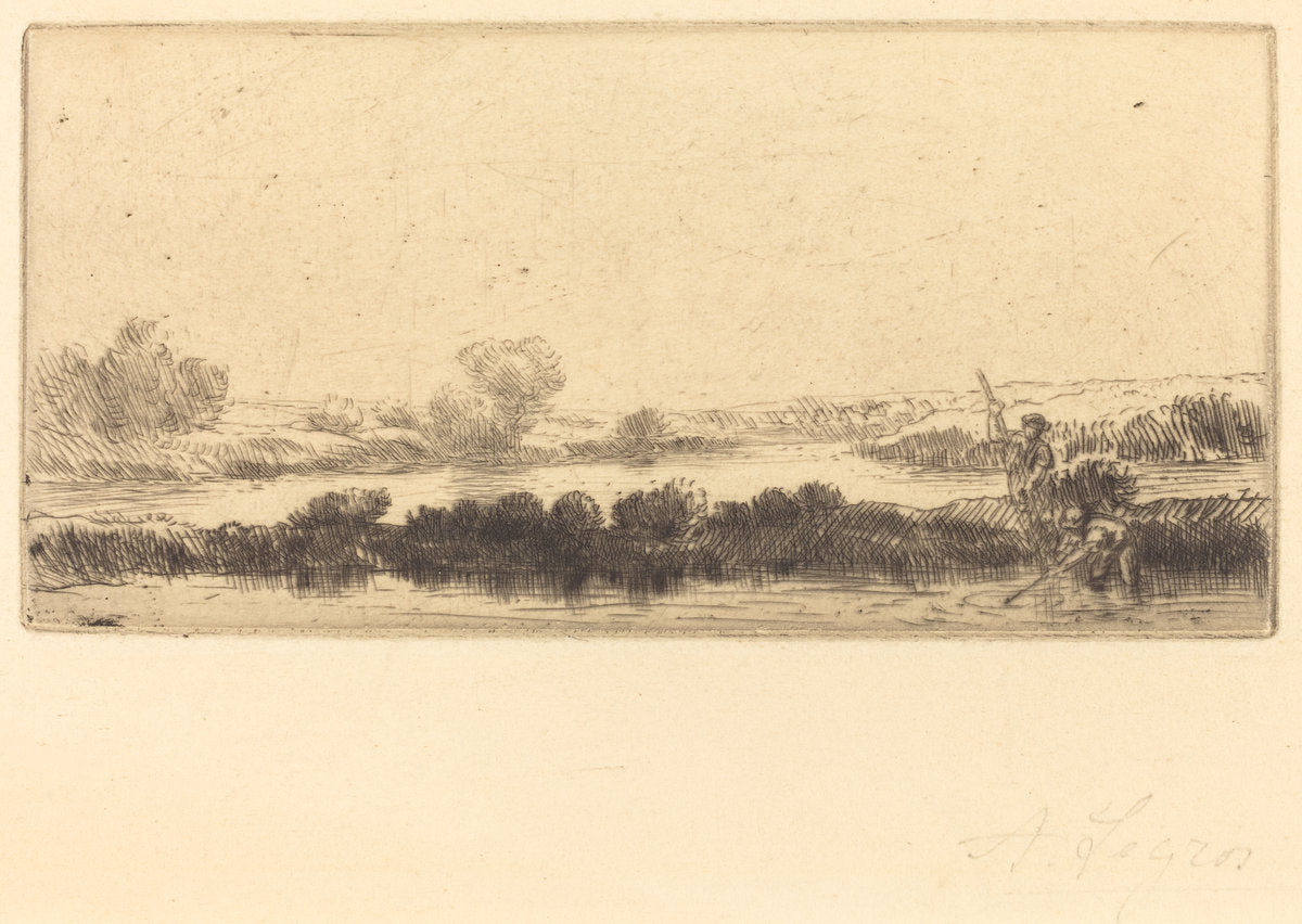 Landscape with Peat-bog; In the Marsh (Paysage des tourbieres; Dans les marais) by Alphonse Legros (French, 1837 - 1911), 16X12"(A3)Poster Print