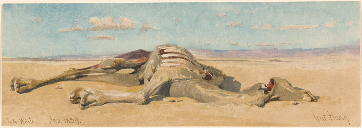 In der Wüste (In the Desert) by Carl Haag (German, 1820 - 1915), 16X12"(A3)Poster Print