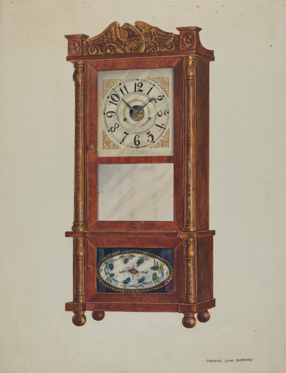 Shelf Clock by Francis Law Durand (American, active c. 1935), 16X12"(A3)Poster Print