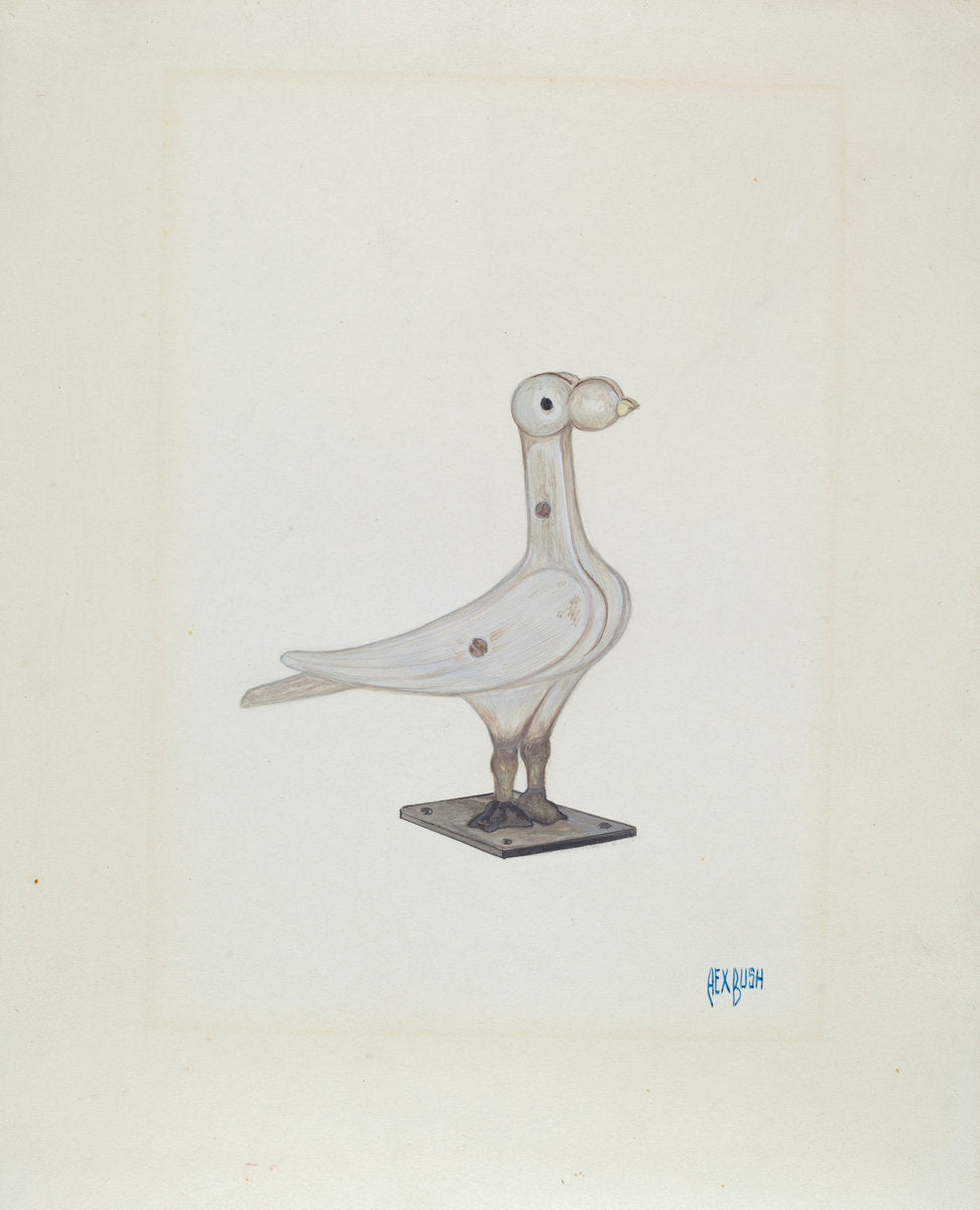 Cast Iron Pigeon by Rex F. Bush (American, active c. 1935), 16X12"(A3)Poster Print