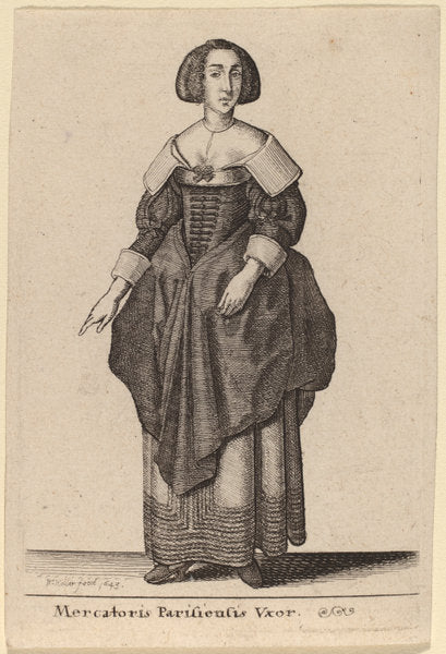 Mercatoris Parisiensis Vxor by Wenceslaus Hollar (Bohemian, 1607 - 1677), 16X12"(A3)Poster Print
