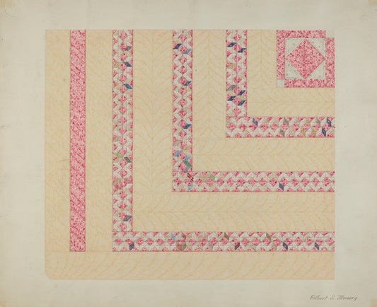 Patchwork or Pieced Quilt by Elbert S. Mowery (American, active c. 1935), 16X12"(A3)Poster Print