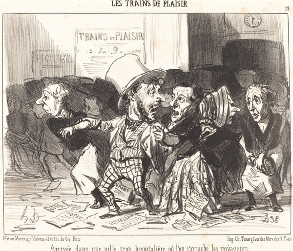 Arrivée dans une ville trop hospitalière... by Honoré Daumier (French, 1808 - 1879), 16X12"(A3)Poster Print