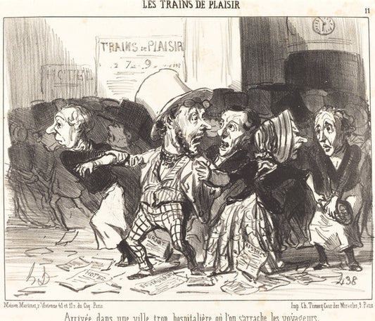 Arrivée dans une ville trop hospitalière... by Honoré Daumier (French, 1808 - 1879), 16X12"(A3)Poster Print