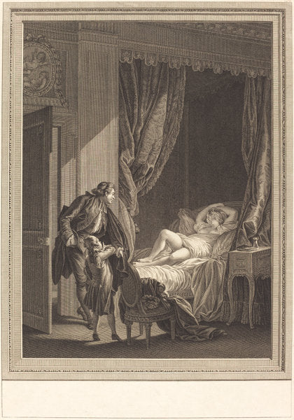 Le matin by Emmanuel Jean Nepomucène de Ghendt after Pierre-Antoine Baudouin (French, 1738 - 1815), 16X12"(A3)Poster Print