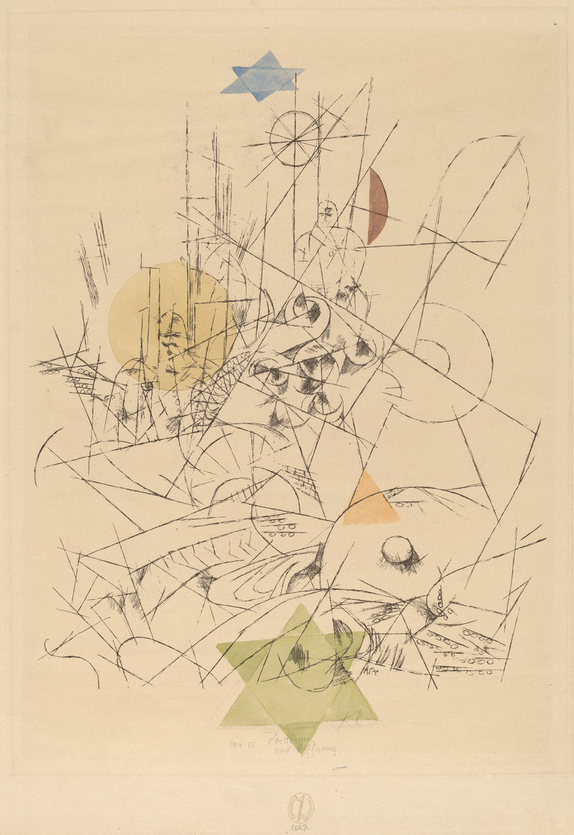 Hope and Destruction (Zerstörung und Hoffnung) by Paul Klee (Swiss, 1879 - 1940), 16X12"(A3)Poster Print