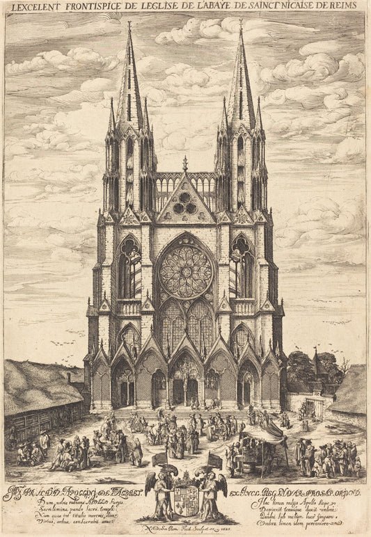 La facade de l'abbaye de S. Nicaise de Reims by Nicolas de Son (French, active 1620s), 16X12"(A3)Poster Print