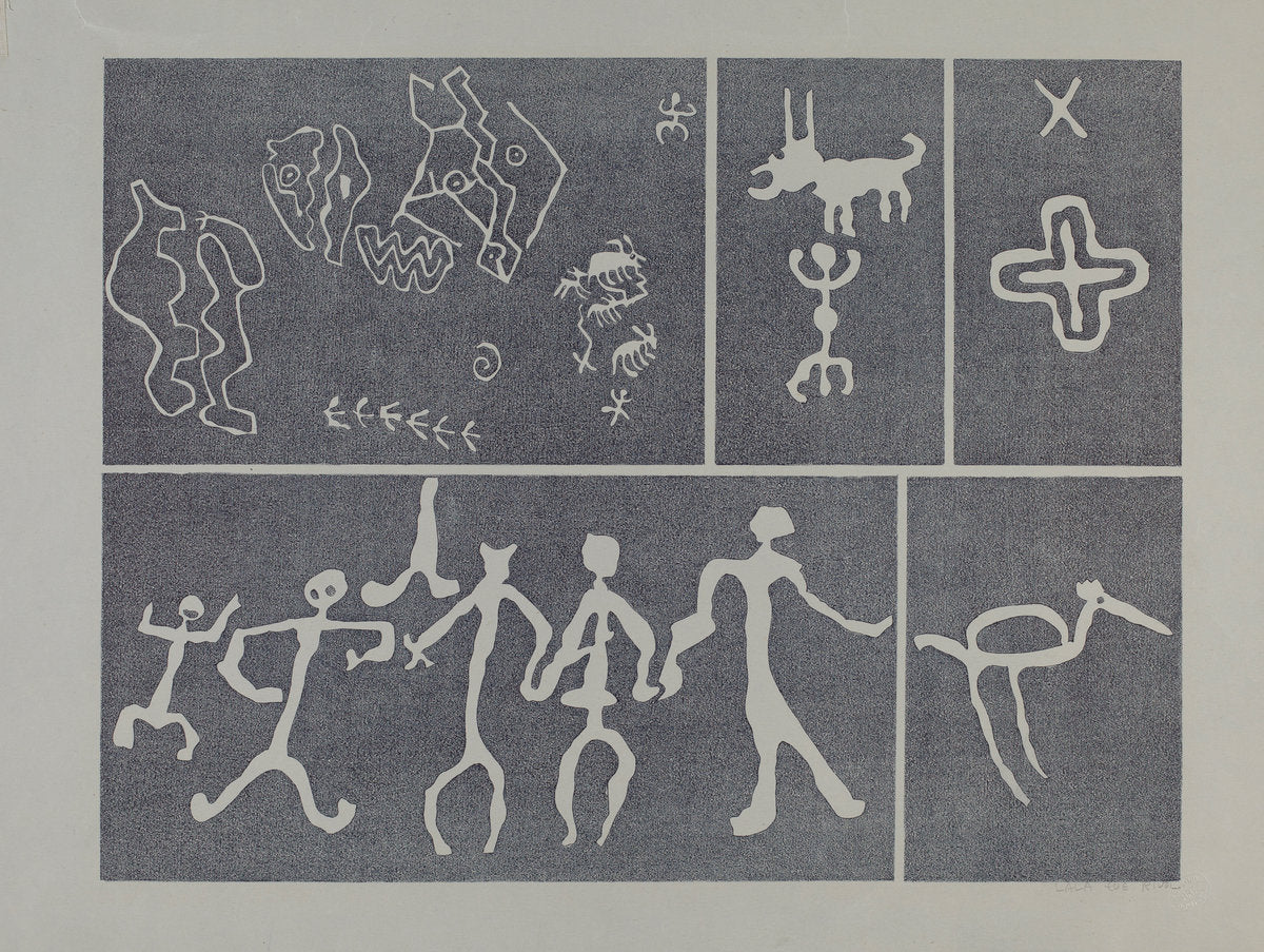 Petroglyph - Animal by Lala Eve Rivol (American, active c. 1935), 16X12"(A3)Poster Print