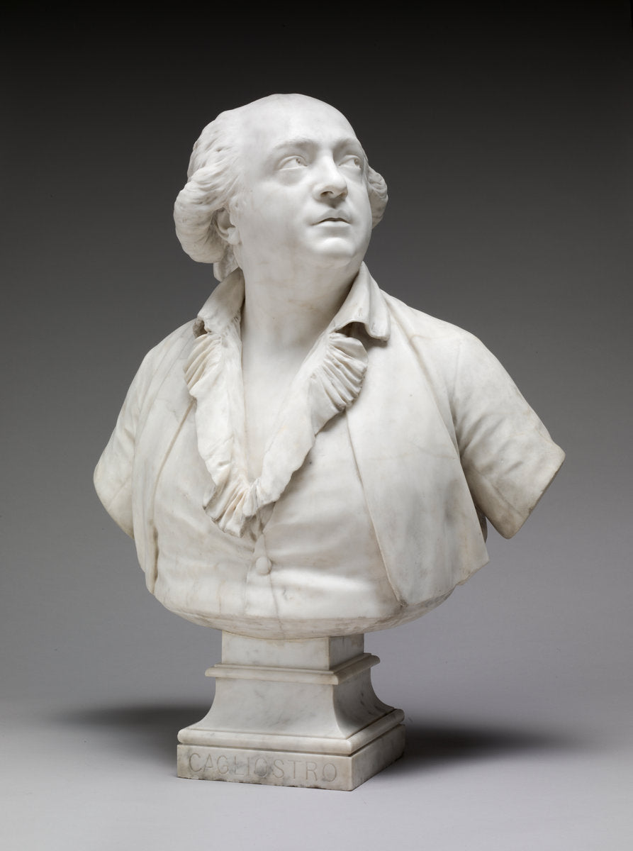 Giuseppe Balsamo, Comte di Cagliostro by Jean-Antoine Houdon (French, 1741 - 1828), 16X12"(A3)Poster Print