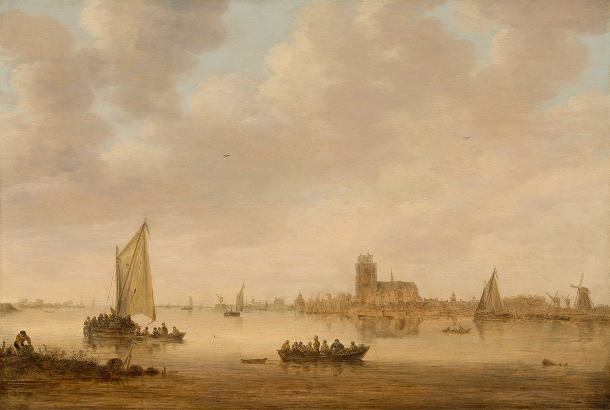 View of Dordrecht from the Dordtse Kil by Jan van Goyen (Dutch, 1596 - 1656), 16X12"(A3)Poster Print