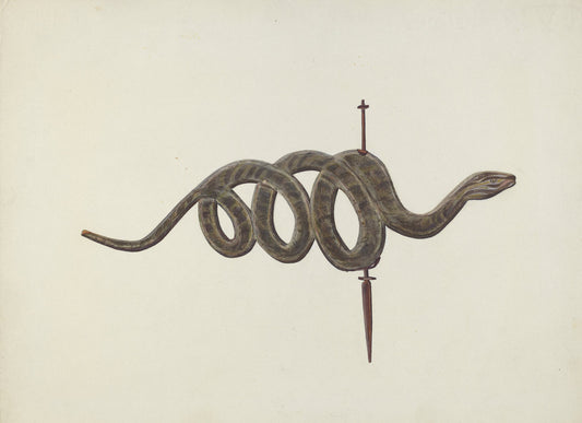 Serpent Weather Vane by Lloyd Broome (American, active c. 1935), 16X12"(A3)Poster Print