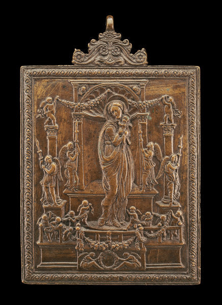 c. 1475 by Paduan 15th Century (Madonna and Child with Angels), 16X12"(A3)Poster Print
