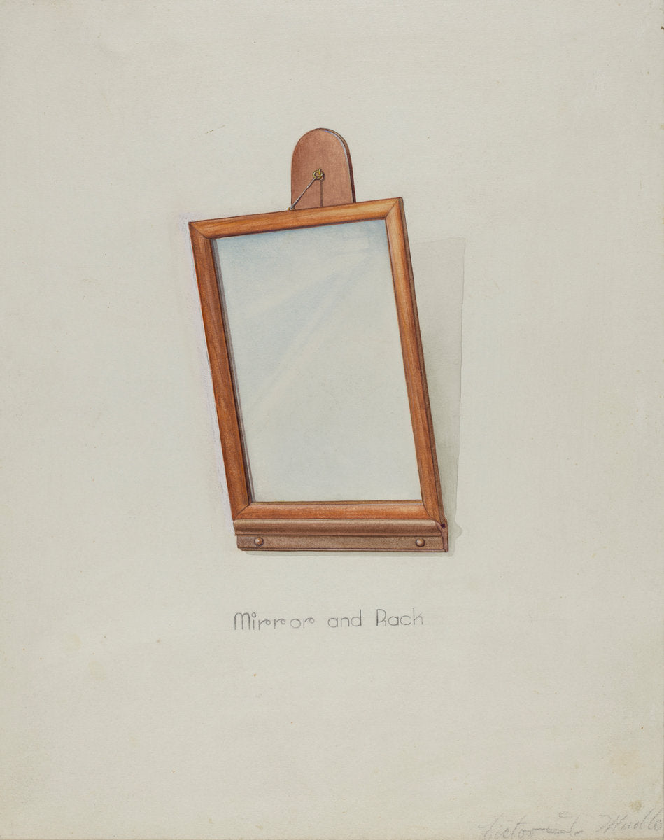 Shaker Looking Glass and Rack by Victor F. Muollo (American, active c. 1935), 16X12"(A3)Poster Print