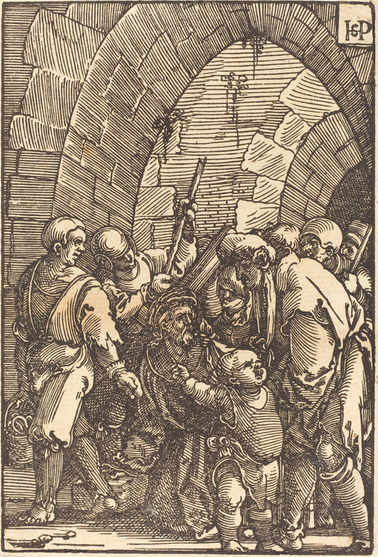 Christ Bearing the Cross by Sebald Beham (German, 1500 - 1550), 16X12"(A3)Poster Print