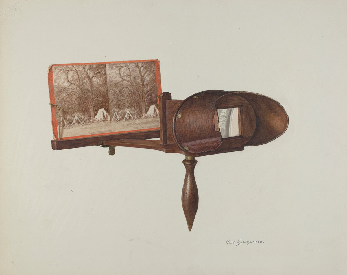 Stereoscope by Carl Buergerniss (American, 1877 - 1956), 16X12"(A3)Poster Print