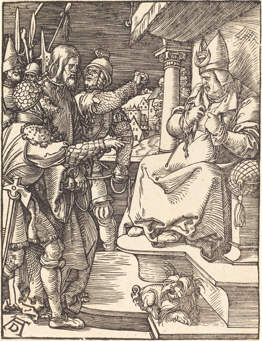 Christ before Caiaphas by Albrecht Dürer (German, 1471 - 1528), 16X12"(A3)Poster Print
