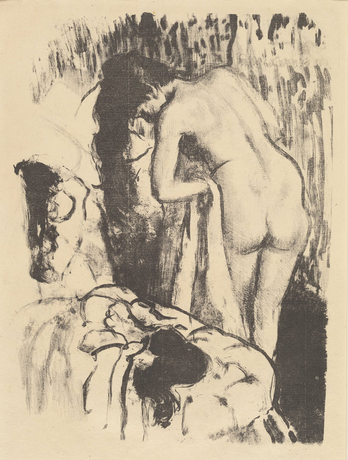 Nude Woman Standing, Drying Herself (Femme nue debout, a sa toilette) by Edgar Degas (French, 1834 - 1917), 16X12