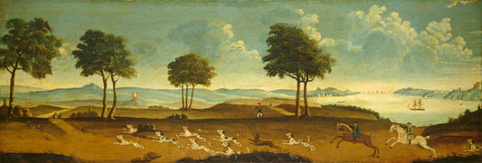 18th century by American 18th Century (Hunting Scene with a Harbor), 16X12"(A3)Poster Print