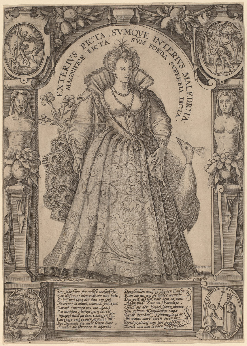 Pride by Conrad Goltzius (Dutch, active 1587 - active c. 1597), 16X12"(A3)Poster Print
