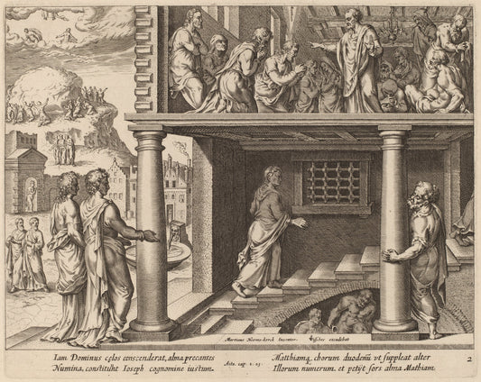 The Choosing of Saint Matthias by Philip Galle after Maerten van Heemskerck (Flemish, 1537 - 1612), 16X12"(A3)Poster Print
