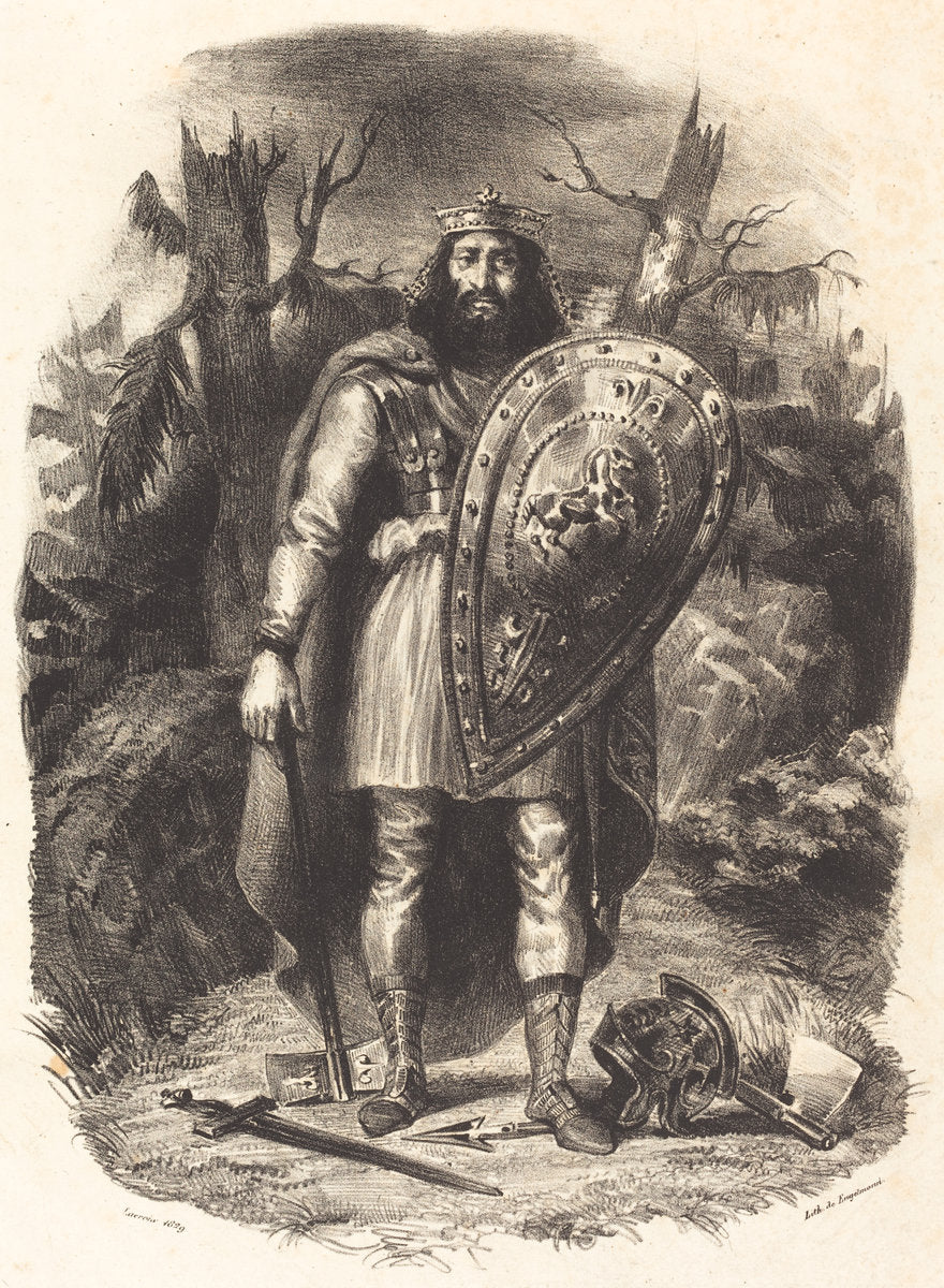 Vercingétorix by Eugène Delacroix (French, 1798 - 1863), 16X12"(A3)Poster Print