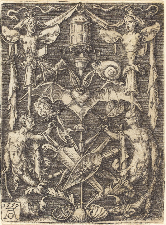 Ornament with Trophy of Arms by Heinrich Aldegrever (German, 1502 - 1555/1561), 16X12"(A3)Poster Print