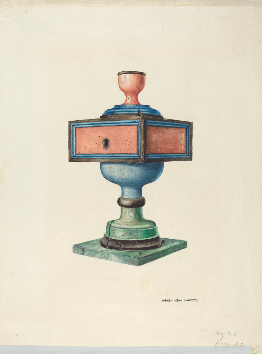 Candlestick (Ecclesiastical) by Harry Mann Waddell (American, active c. 1935), 16X12"(A3)Poster Print