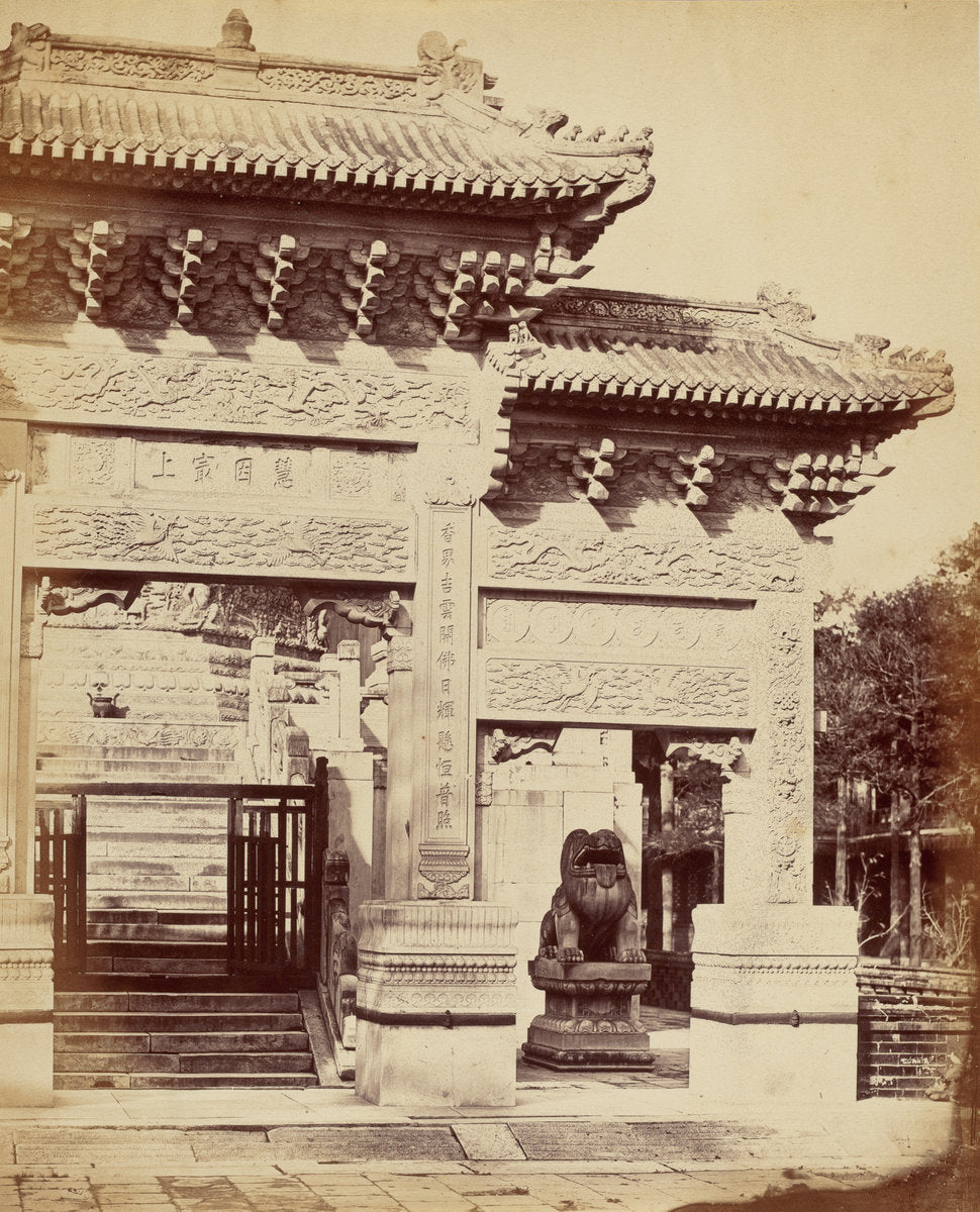 Part of the Entrance to the Lama Temple Near Pekin, October 1860 by Felice Beato (British, born Venice, 1832 - 1909), 16X12"(A3)Poster Print
