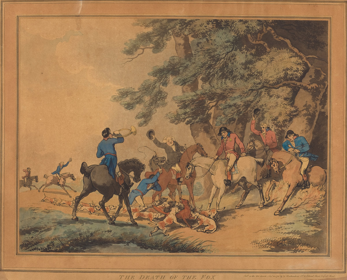 The Death of the Fox by Thomas Rowlandson (British, 1756 - 1827), 16X12"(A3)Poster Print