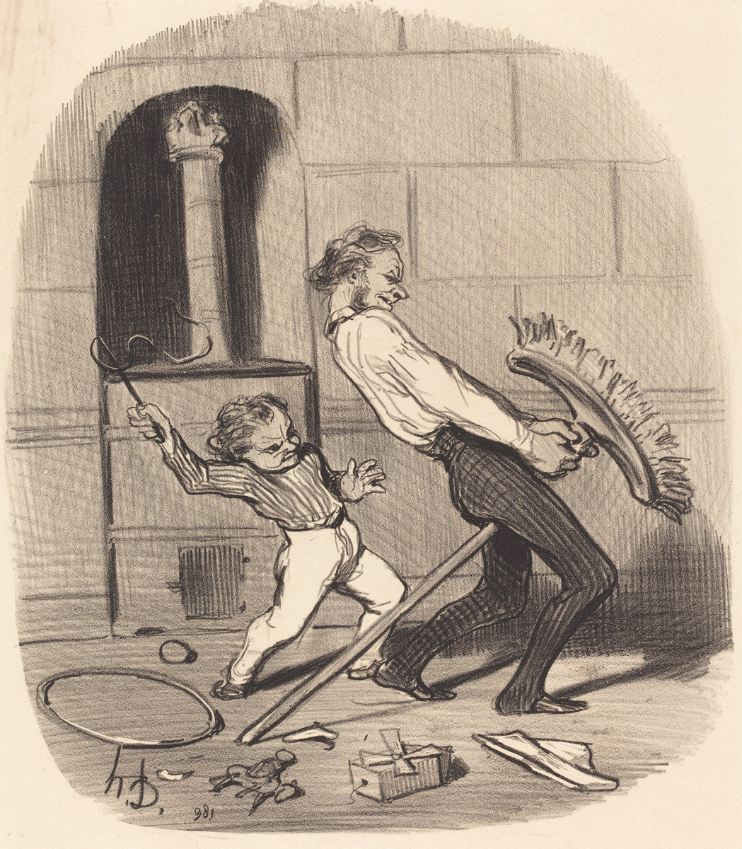 Leçon d'équitation, haute école by Honoré Daumier (French, 1808 - 1879), 16X12"(A3)Poster Print