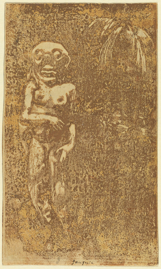 Oviri (The Savage) [recto] by Paul Gauguin (French, 1848 - 1903), 16X12"(A3)Poster Print