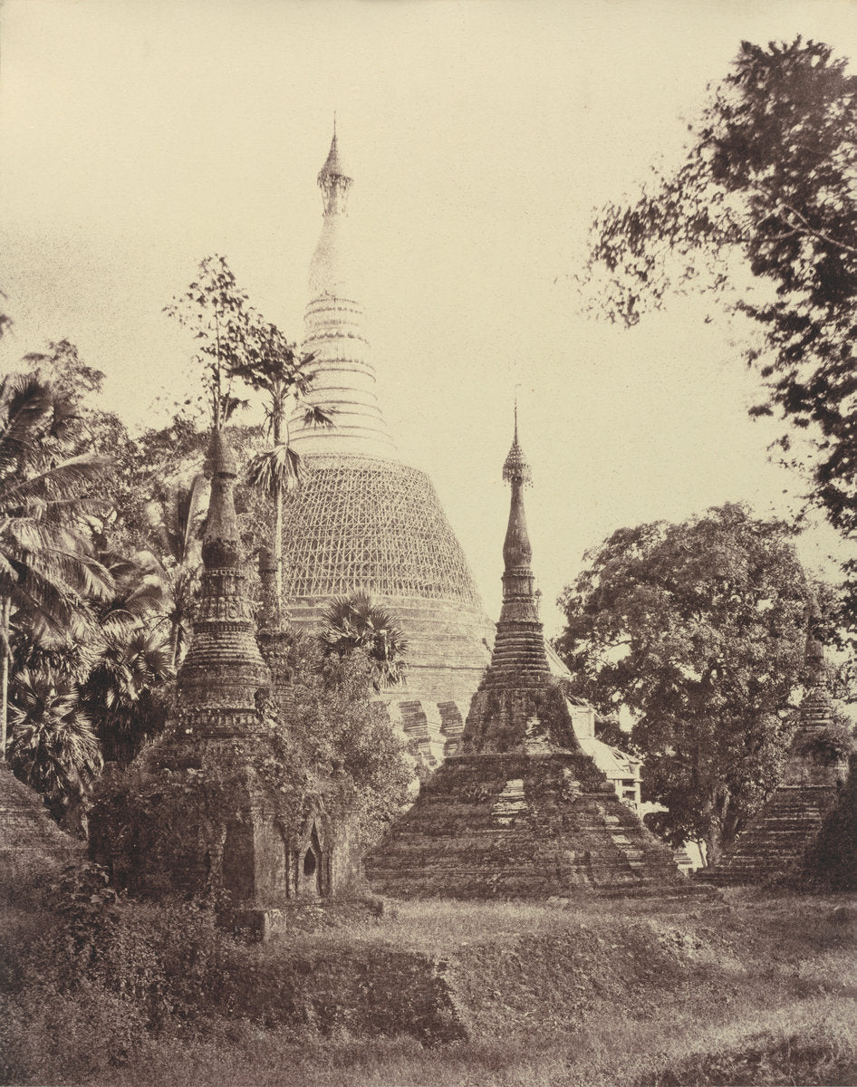 Rangoon: Near View of the Shwe Dagon Pagoda by Linnaeus Tripe (British, 1822 - 1902), 16X12"(A3)Poster Print