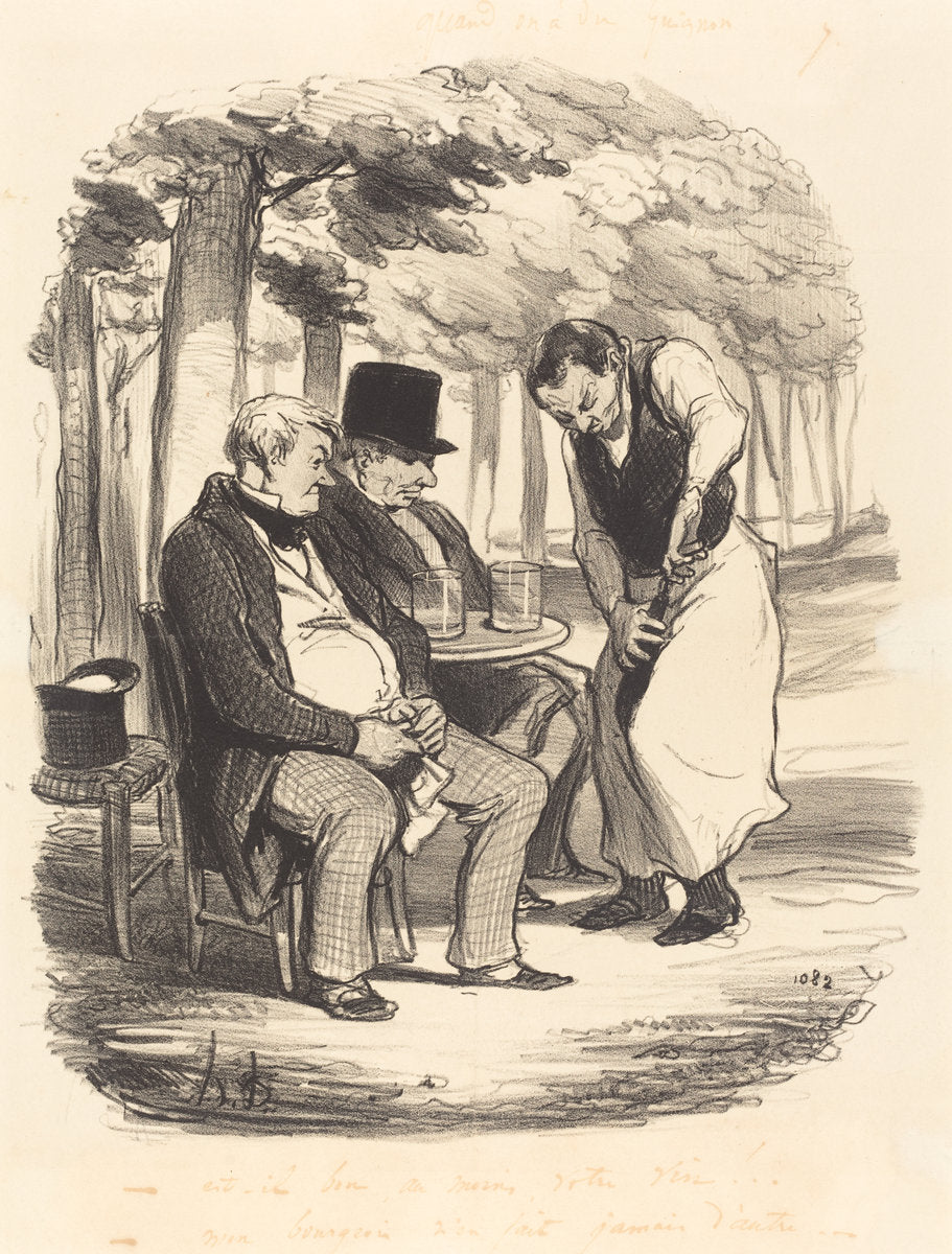 Est-il bon, au moins, votre vin!... by Honoré Daumier (French, 1808 - 1879), 16X12"(A3)Poster Print